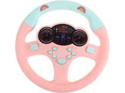 Volante simulado para meninos e meninas, tamanho pequeno, rosa, experiência de direção