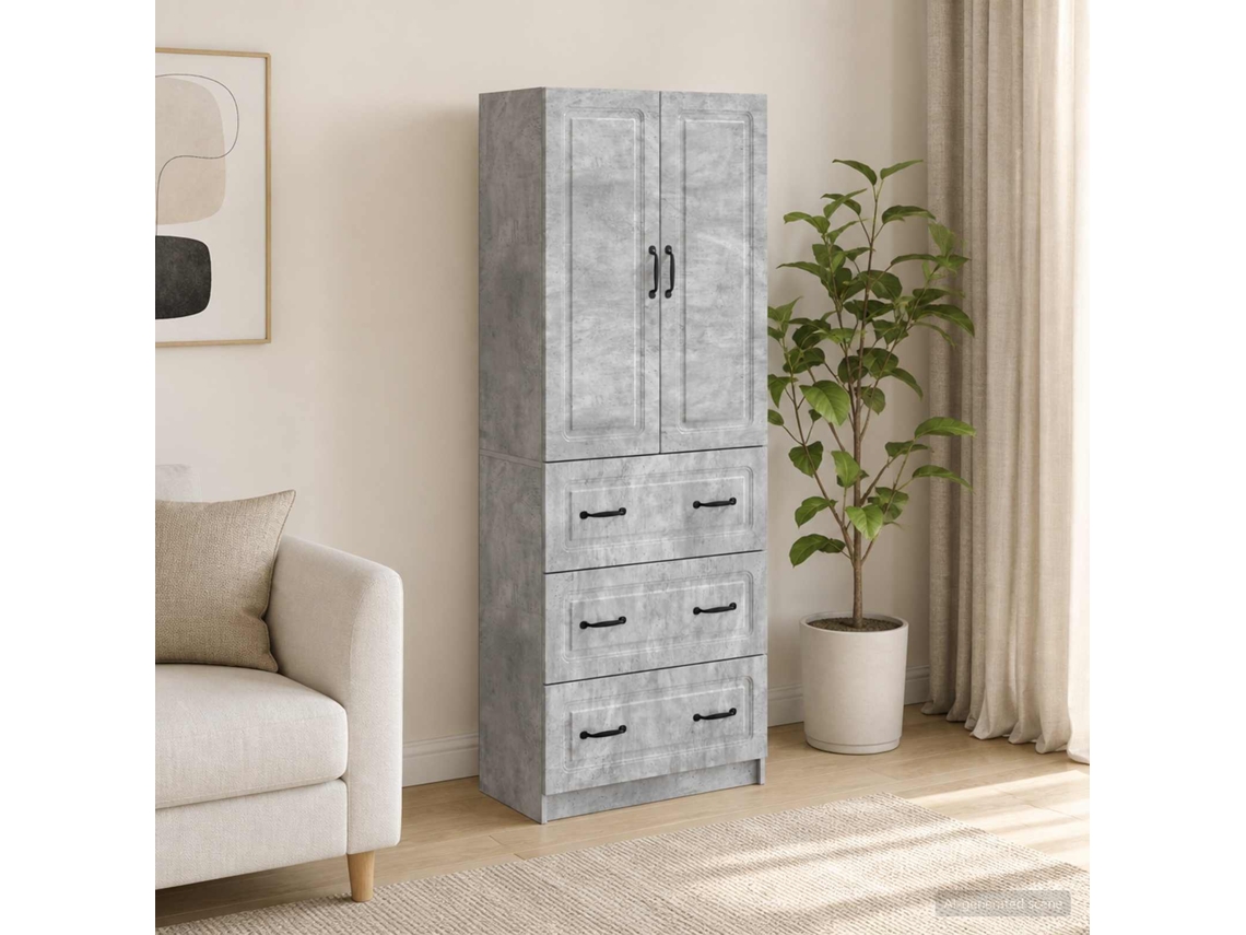 Vidaxl Conjunto De Gabinete 2 Unid. 66 X 34,5 X 87 Cm Cinzento Cimento
