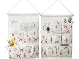 Bolsa organizadora de armazenamento suspensa Slowmoose com bolsos nas portas, bolsa de armazenamento de algodão e linho para pendurar na parede