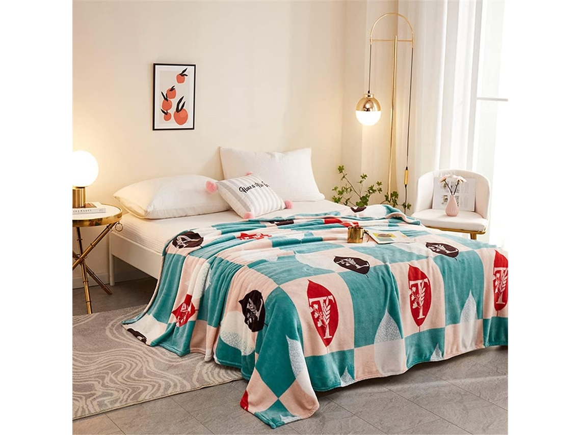 Manta de Flanela Macia e Quente Fansu com Estampa Elegante Microfibra Felpuda para Lençol Sofá Poltrona Todas
