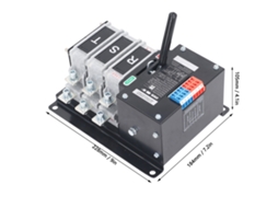 Interruptor de transferência de energia dupla 3P, comutação em milissegundos, 100 A, 400 VCA, montagem por parafuso (manual/automático)