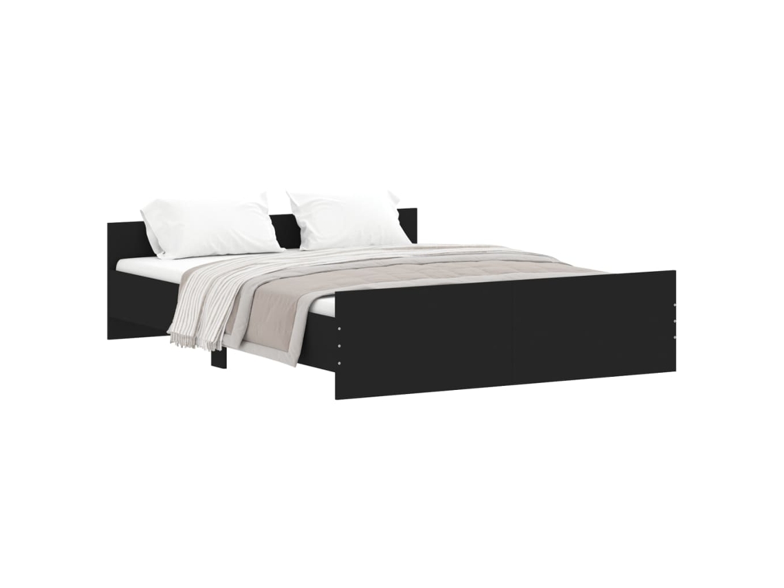 Bed Frame, Bed Frames Vidaxl Preto Madeira Processada (140 X 200 Cm)
