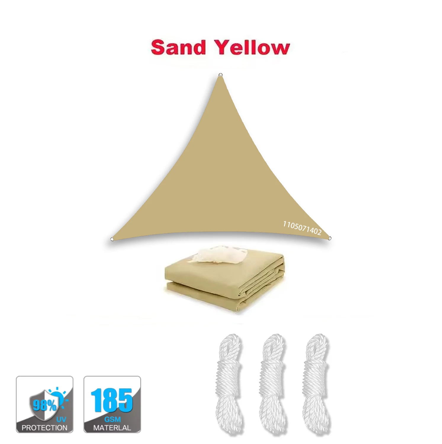 Vela de Sombreamento Triangular, Proteção UV 95%, Alta Densidade, Para Varandas e Pátios, 3x3x3m PMUG