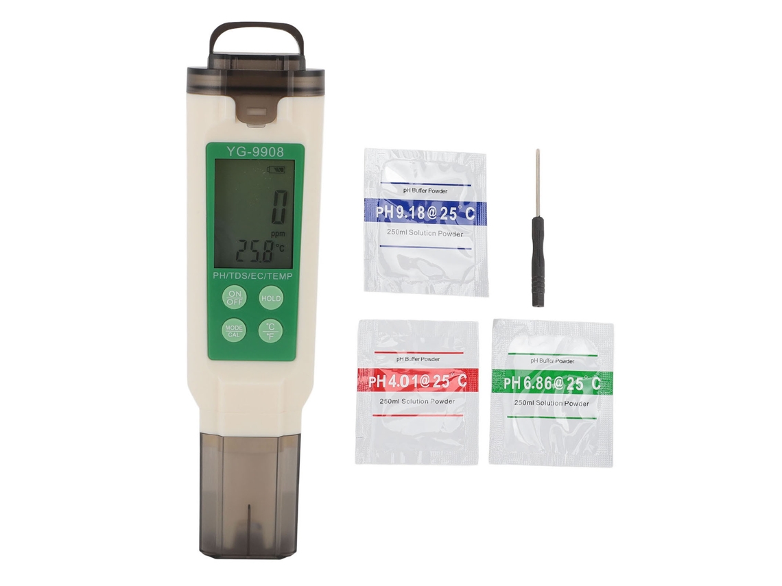 Medidor de Qualidade da Água Primerox 4 em 1 com pH, Sdt, EC e Temperatura | S/MARCA