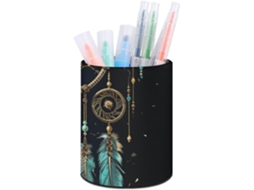 Porta Caneta, Dark Dream Catcher, Couro Sintético, Organizador de Mesa, Decoração Maquiagem, Feminino E