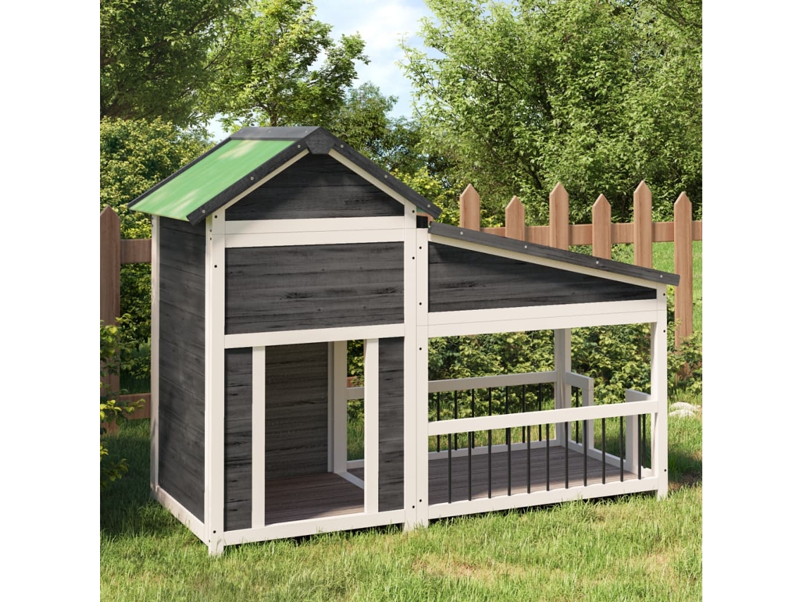 Vidaxl Casota 143x60,5x109 Cm Pinho Maciço Cinzento