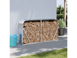 Vidaxl Suporte De Lenha 180x45x100 Cm Aço Galvanizado Prateado