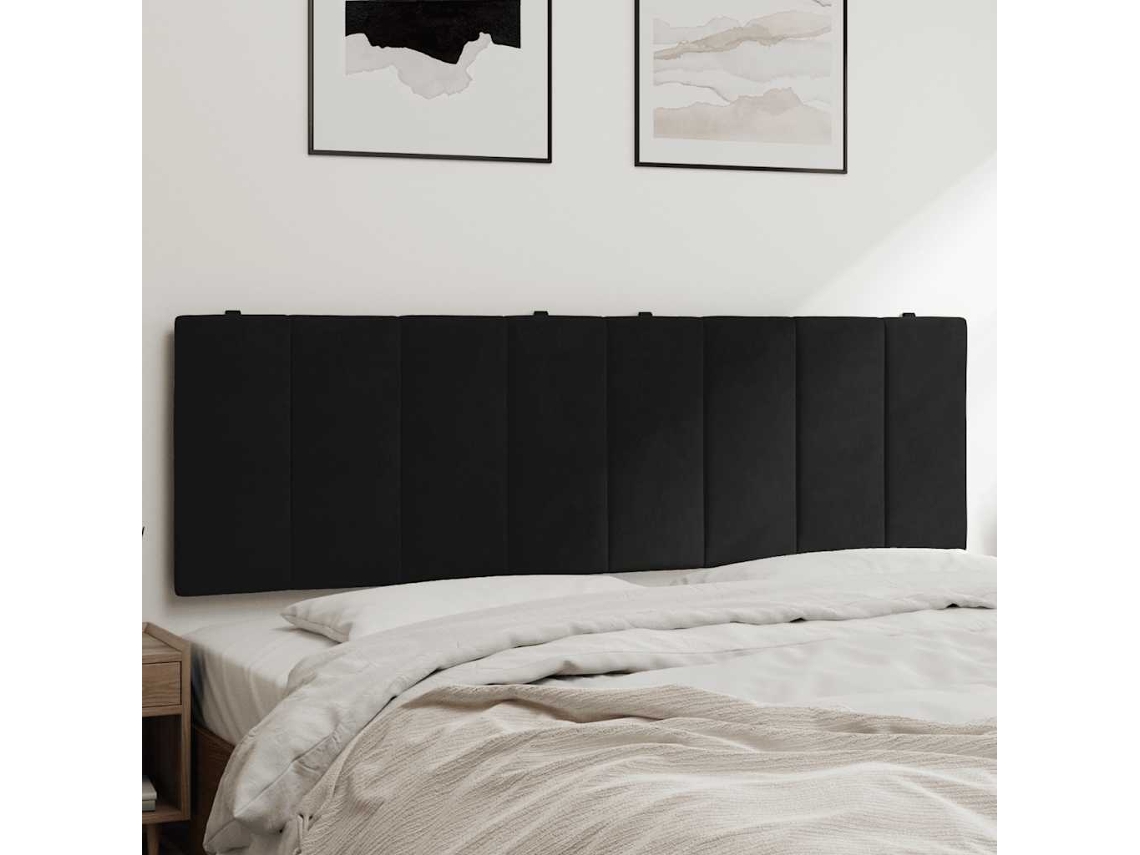Vidaxl Almofadão De Cabeceira Hanko 160 Cm Veludo Preto