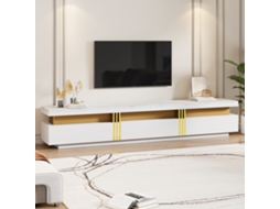 Móvel para Tv 200x40x42 cm com 3 Gavetas e Gestão de Cabos Branco MOBRIO