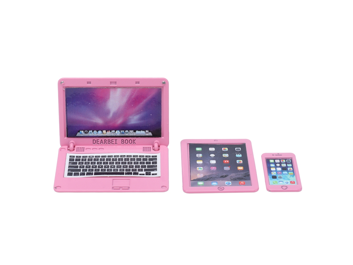 Aetheria-conjunto 3 Acessórios Mini Laptop Tablet Telefone Para Boneca 1/6 1/12