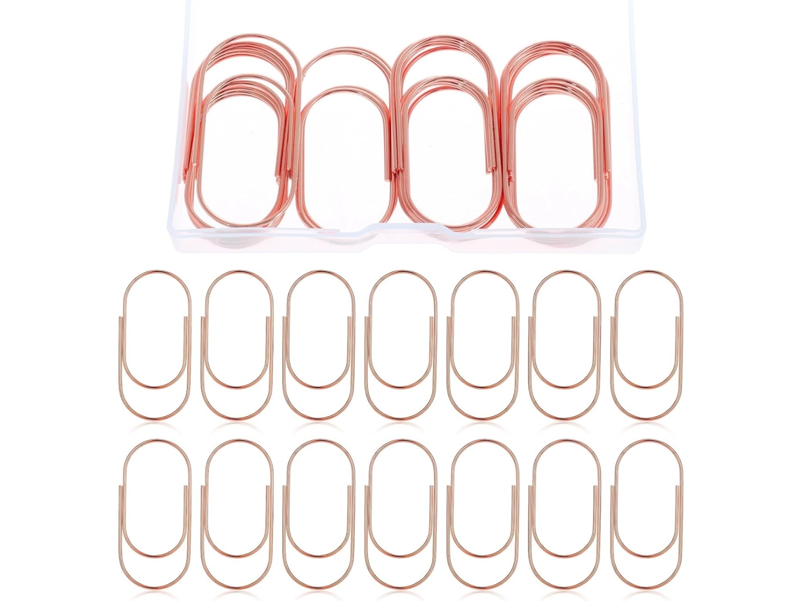 20-Clipes de Papel Jumbo em Ouro Rosé, Clipes Grandes de 5cm, Clipes Duráveis em Deslizante À Prova De Ferrugem Com