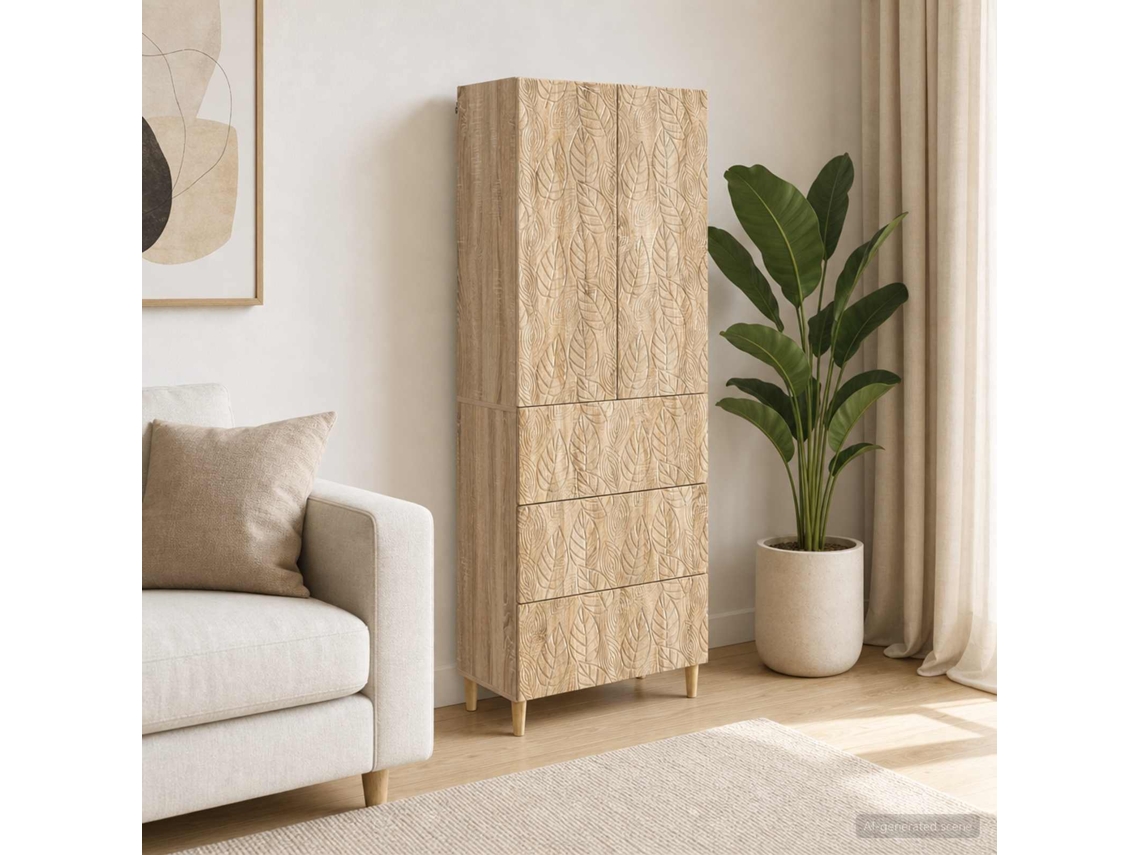 Vidaxl Conjunto De Gabinete 2 Unid. 66 X 34,5 X 90 Cm Carvalho Sonoma