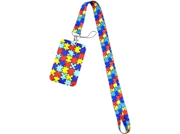Cordão Multifuncional E Resistente Em Tecido Com Estampa De Anime Autistas, Porta Cartões E Chaveiro Ideal