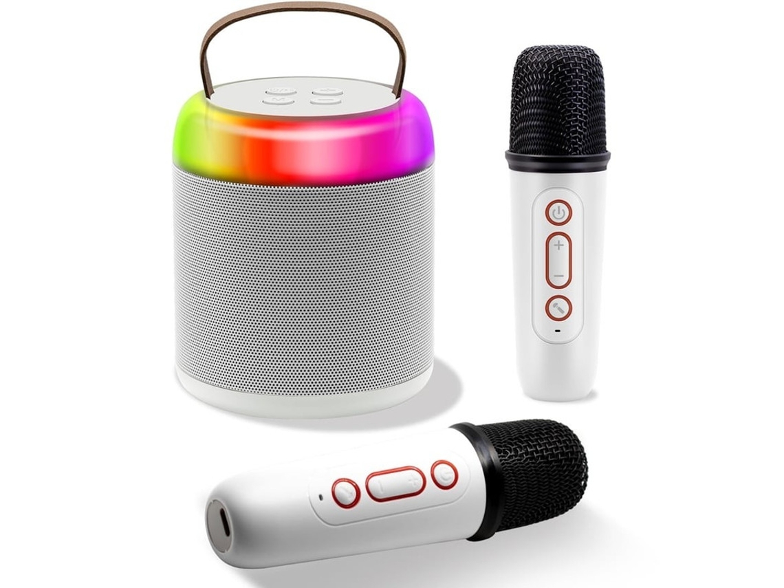 Mais Nova Máquina De Karaokê Portátil Alto Falante Bluetooth Portátil Com 2 Microfones Sem Fio Para Crianças E Adultos Presentes De Aniv Yizhood