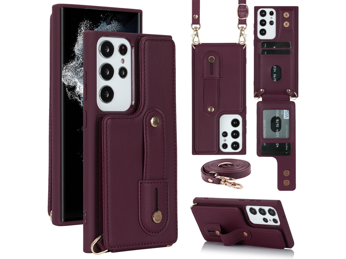 Qd - Capas De Cartão Multifuncionais Para Smartphone Samsung S23u Com Cordão, Capa Tipo Carteira De Luxo Compatível Com Iphone 15 E Iphone Xr