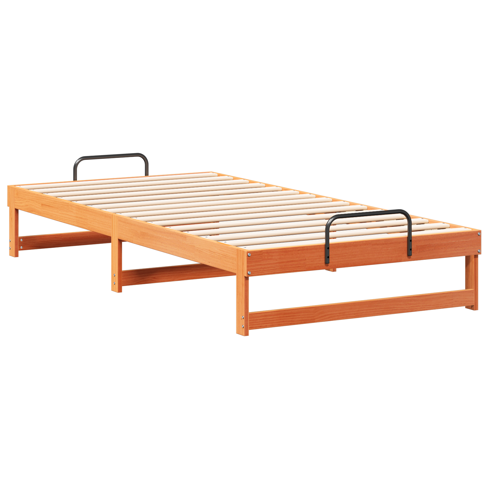 Conjunto 1 Estrutura Da Cama Vidaxl Castanho Madeira De Pinho Maciça (100 X 210 Cm)