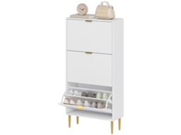 Calçadeira com 2 Gavetas Dobráveis para Espaços Pequenos Branco S/MARCA (47x26x85 cm)