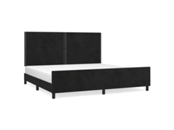 Bed Frame With Headboard, Bed Frames With Headboards Vidaxl Preto Veludo (200 X 200 Cm)