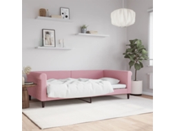 Vidaxl Sofá-cama 100x200 Cm Veludo Rosa