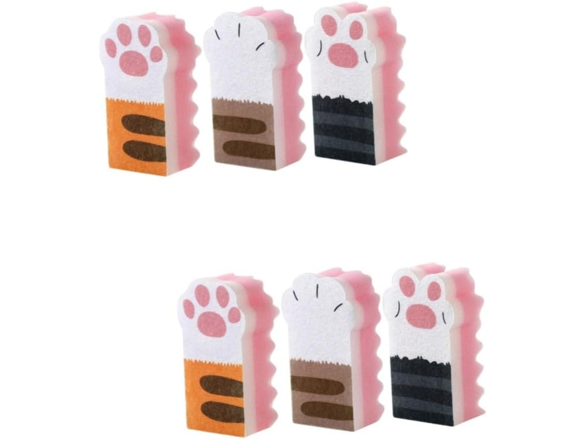 Conjunto De 6 Esponjas De Limpeza Para Cozinha Com Design Funcional