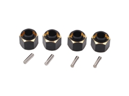 Mali 4pcs Adaptador de Cubo Hexagonal em Latão para Carro de Escalada Mini Traxxas Trx4m 1/18 Cor Preto Ouro