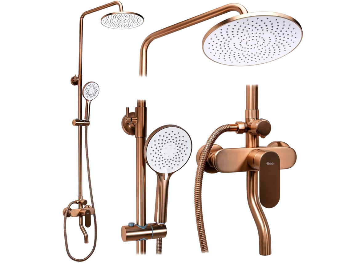 Conjunto De Chuveiro Rea Drop Brush Copper
