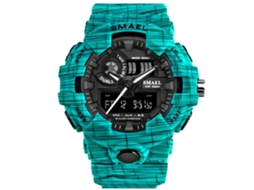 Relógio esportivo multifuncional Smael com pulseira de plástico azul claro