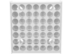 Organizador Vertical De Madeira Para Tintas, Montado Na Parede, Com 49 Compartimentos.