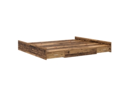 Conjunto 1 Estrutura De Cama Moderna Vidaxl Castanho Madeira De Pinho Maciça (200 X 200 Cm)