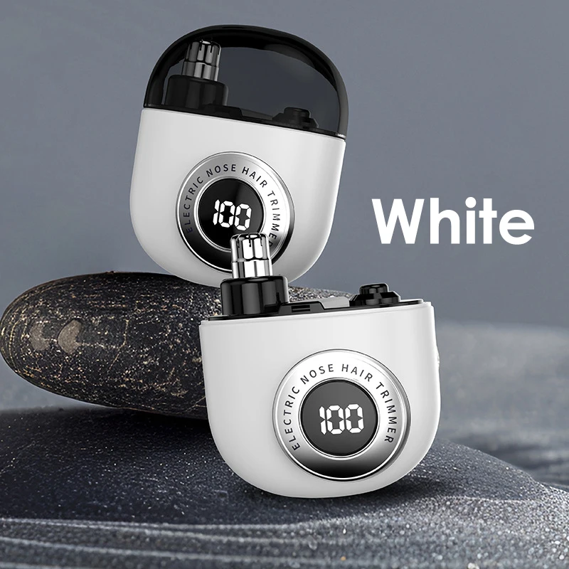Aparador de Pelos Nasais , Recarregável Via Usb, com Lâmina Dupla, Elétrico e Portátil. MDUG (branco)