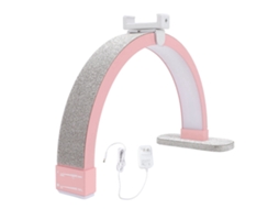 Lâmpada De Escritório Media Luna Para Unhas 20w 3200-5600k Com Pedras Strass E Suporte Para Telefone