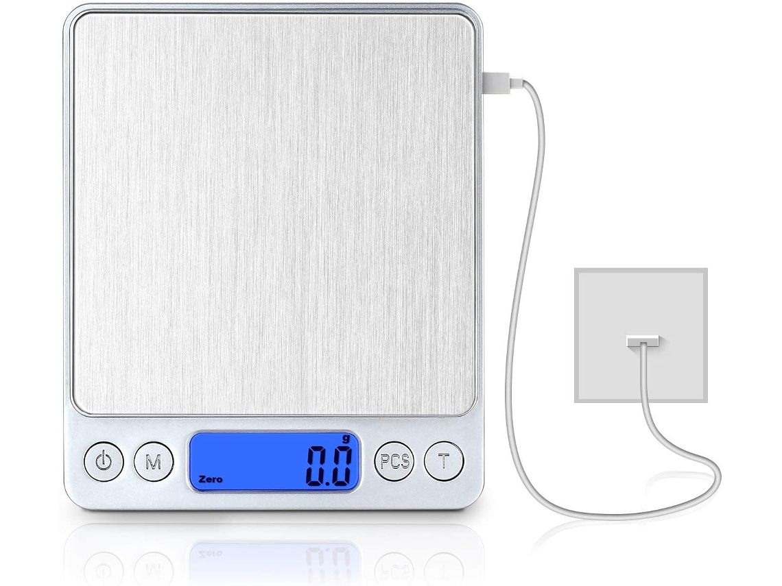 Balança De Cozinha Com Recarga Usb, Visor Lcd E Função Tara