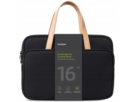Bolsa para laptop feminina Innostyle Omniprotect à prova d'água de 15,6 x 16 polegadas, preta