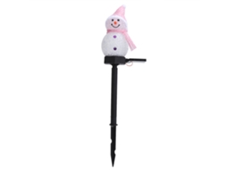 Lâmpada Solar Led Boneco de Neve Decorativa Jardim Caminho Natal Ip55 Luz Suave