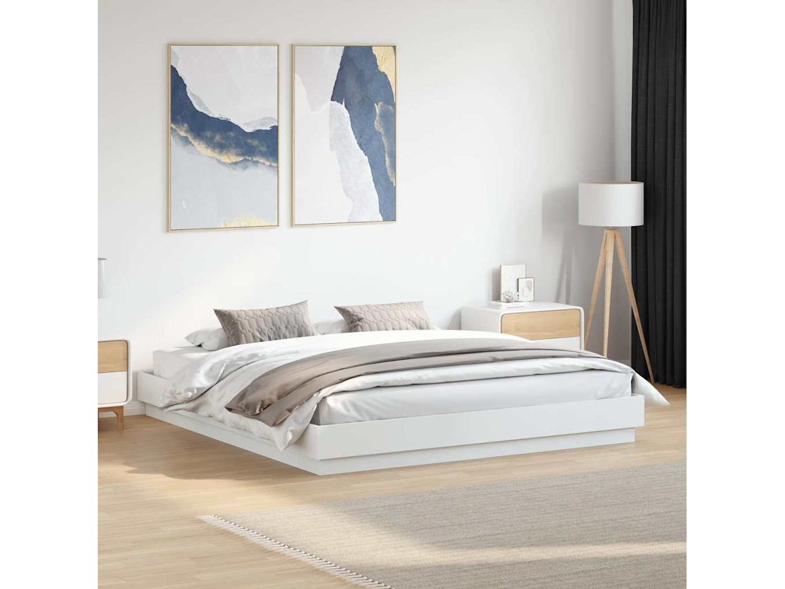Vidaxl Estrutura De Cama 200x200 Cm Derivados De Madeira Branco