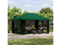 Vidaxl Gazebo De Jardim Com Laterais 4 × 3 M Verde Poliéster E Aço