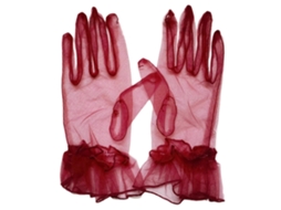 Luvas de Tule Requintadas Até o Pulso, Luvas de Dedo Inteiro, Luvas Curtas para Casamento. TAISHENGDA