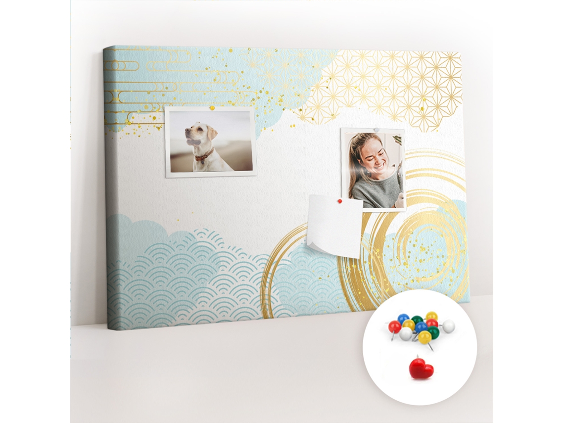 Quadro De Cortiça Com Impressão Padrão Decorativo Para A Sala De Estar Espelharte (60x40 Cm)