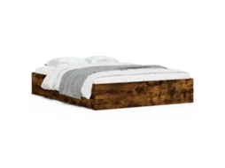 Bed Frame, Bed Frames Vidaxl Marrom Madeira Processada (150 X 200 Cm)