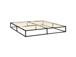 Estrutura Cama Aço Base Ripas 180x200x25cm Preta