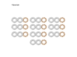 Conjunto 10 Rolamentos De Bola De Empuxo Miniatura De Aço F5-10m 5x10x4mm Alta Precisão