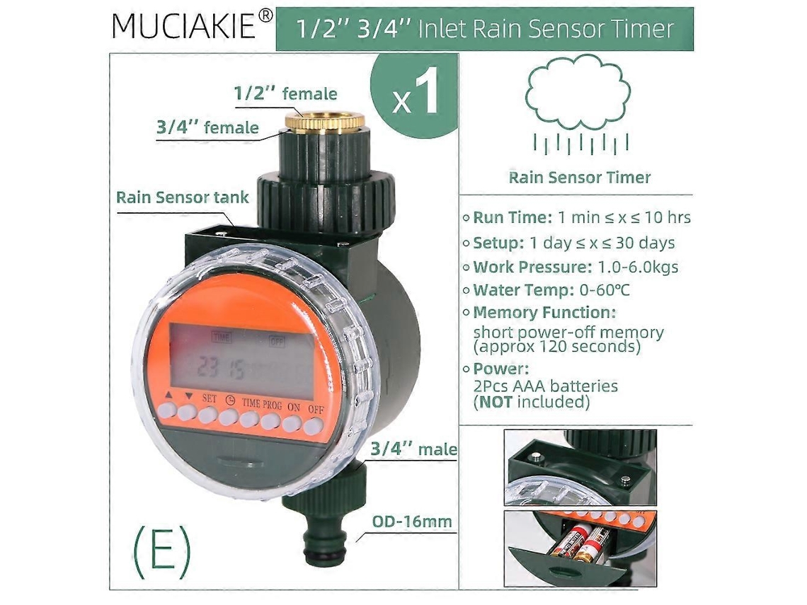 Regulador De Irrigação Automático Programável, Resistente, Para Jardim E Interior(e)