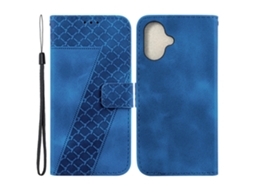 Capa Em Couro Pu À Prova De Choque Para Apple Iphone 16 Plus - Azul Escuro