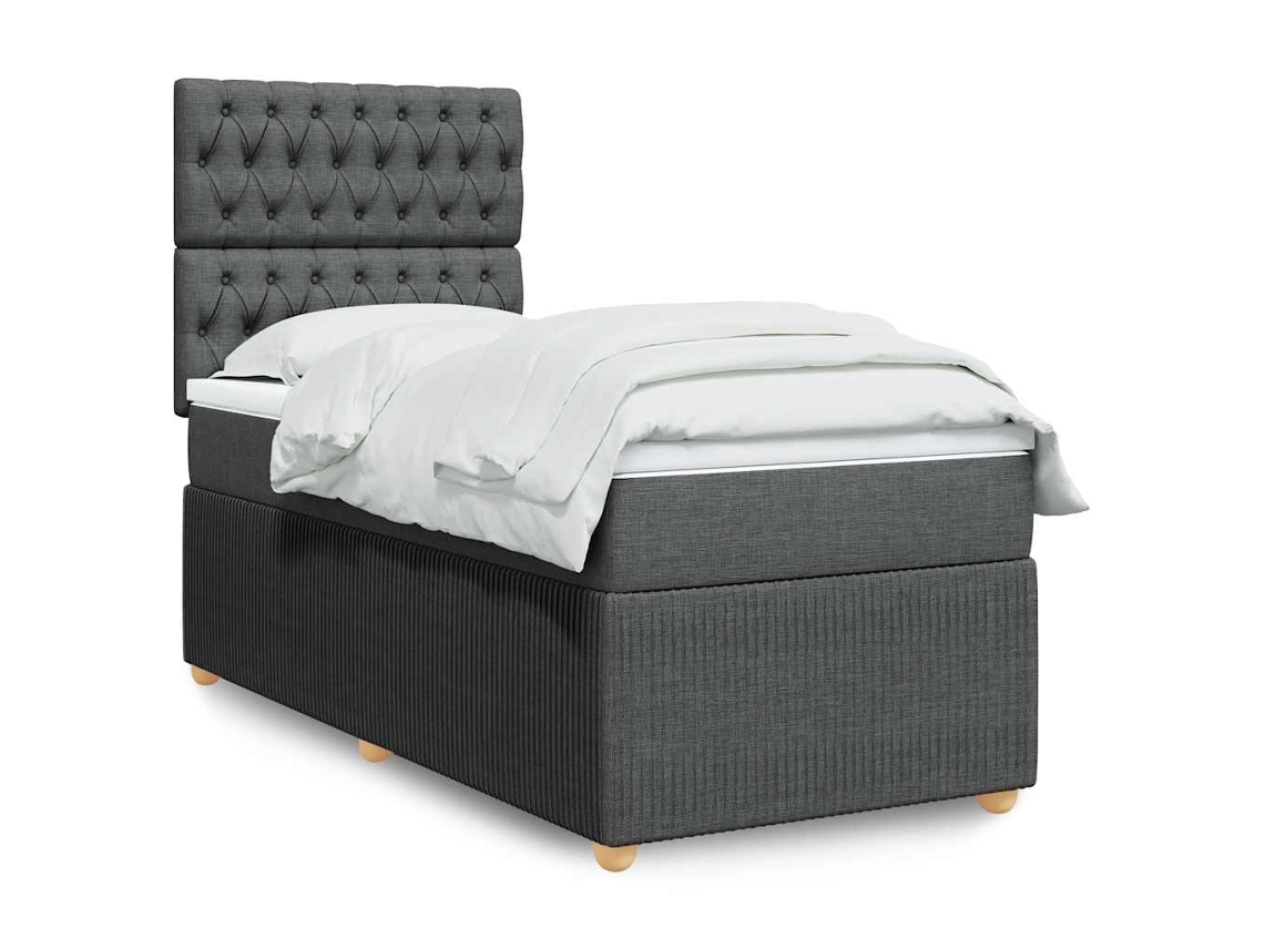 Vidaxl Cama com Molas/colchão 80x200 Cm Tecido Cinzento escuro