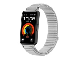 Bracelete para Huawei Band 10 / 9 / 8 Nylon Trançado Fecho de Velcro Interface Metálica Cinza XIAOMOYU