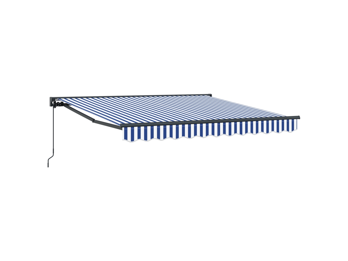 Conjunto 1 Toldo Retrátil Vidaxl Azul Alumínio (350 X 250 Cm)