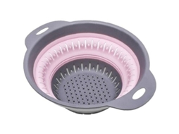 Coador de silicone Nova Line colapsível com alças, rosa | S/MARCA