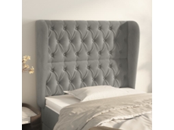 Vidaxl Cabeceira De Cama C/ Abas Veludo 93x23x118/128cm Cinzento-claro