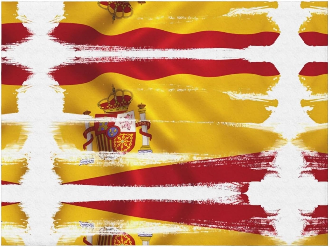 Manta de Flanela Ultramacia Phayah com Estampa da Bandeira Espanhola para Sofá Cama Sala Estar Escritório Paus