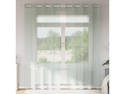 Vidaxl Cortinas De Voile Com Ilhós 2 Pcs Cinzento-claro 140x245 Cm